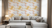 Livingroom wall finished in Lavado de Pastel Fluido wallpaper with fluid colors