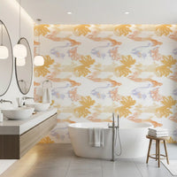 Bathroom wall featuring Lavado de Pastel Fluido wallpaper with soft blend tones