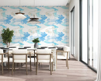 Abstract blue wallpaper style with Fluid Serenity wave pattern detail