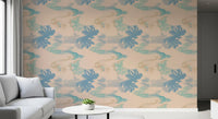 Hallway space using Aqua Drift Abstract wallpaper with fluid blue tones