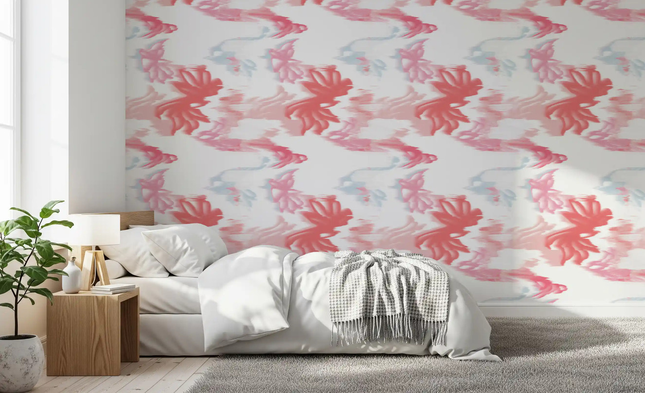 Papier peint Vagues Éthérées Rosées