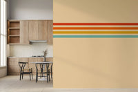 Rooms setup with Retro Stripe Revival wall mural clean stripe design
