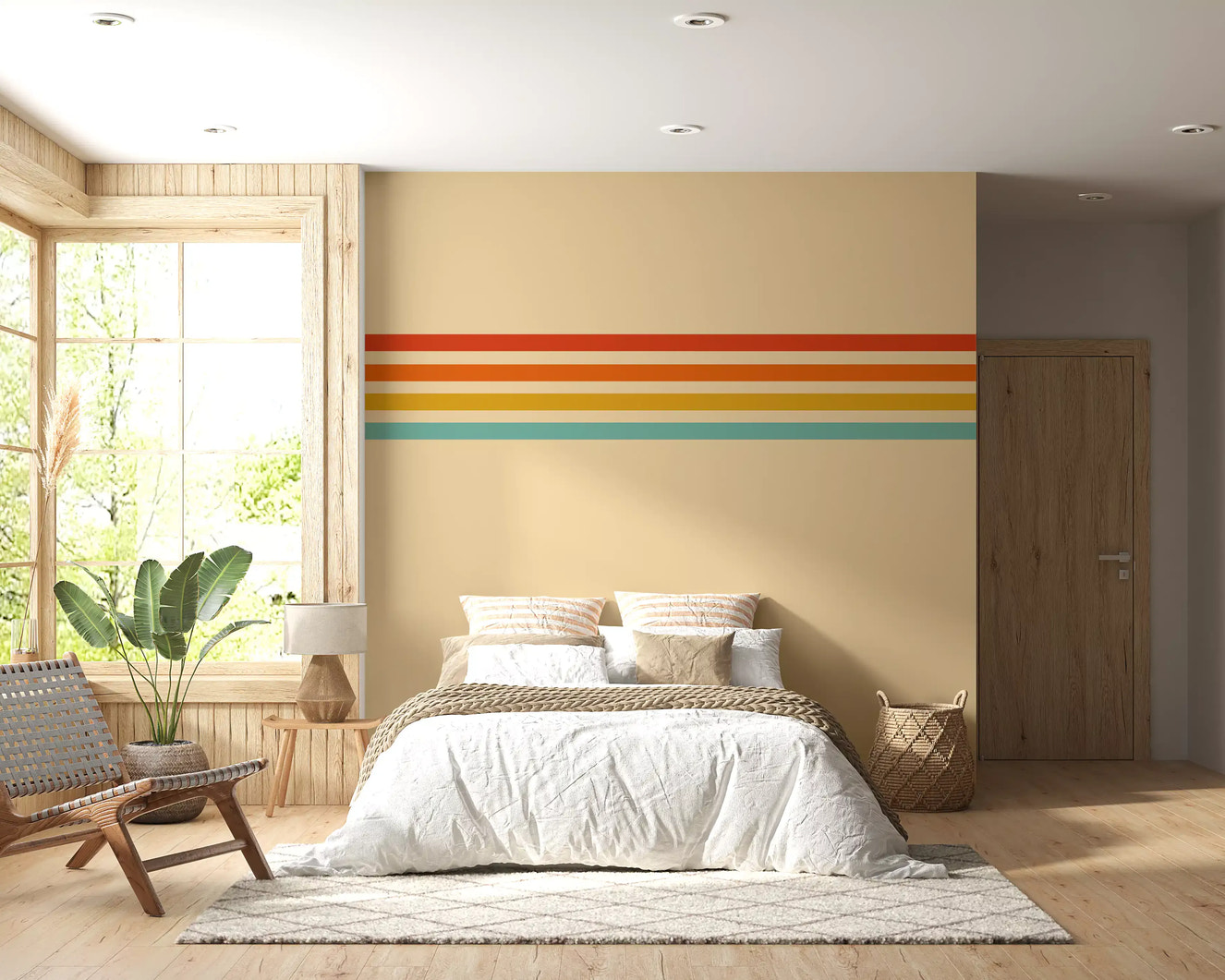 Retro Stripe Revival Wall Mural