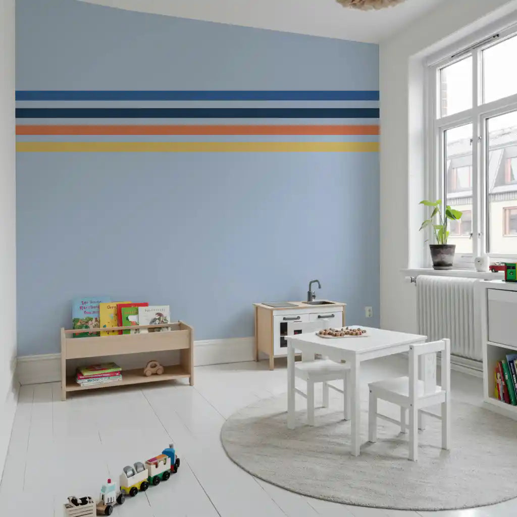 Papier peint panoramique Rayures Horizon Rétro