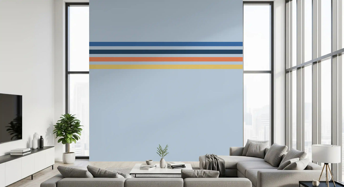 Papier peint panoramique Rayures Horizon Rétro