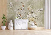 Decorative bird wall mural with Ornate Vintage Bird classic detailing