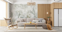 Soft Neutral Botanical wall mural with muted tones and soft texture