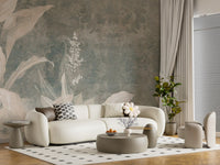 Misty Forest Landscape wall mural showing soft leaves and muted backdrop