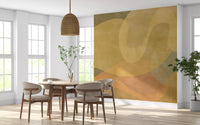 Minimal mural design with Golden Ochre Organic Flow soft transitions