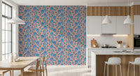 Kitchen wall styled in Ophelia Boho Blossoms wallpaper soft color mix