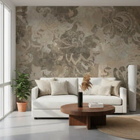 Abstract mural design with Organic Earth Tapestry fabric-like texture