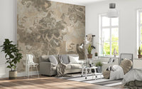 Neutral abstract wallpaper showing Organic Earth Tapestry detailed design