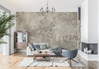 Organic Earth Tapestry wall mural with layered abstract neutral textures