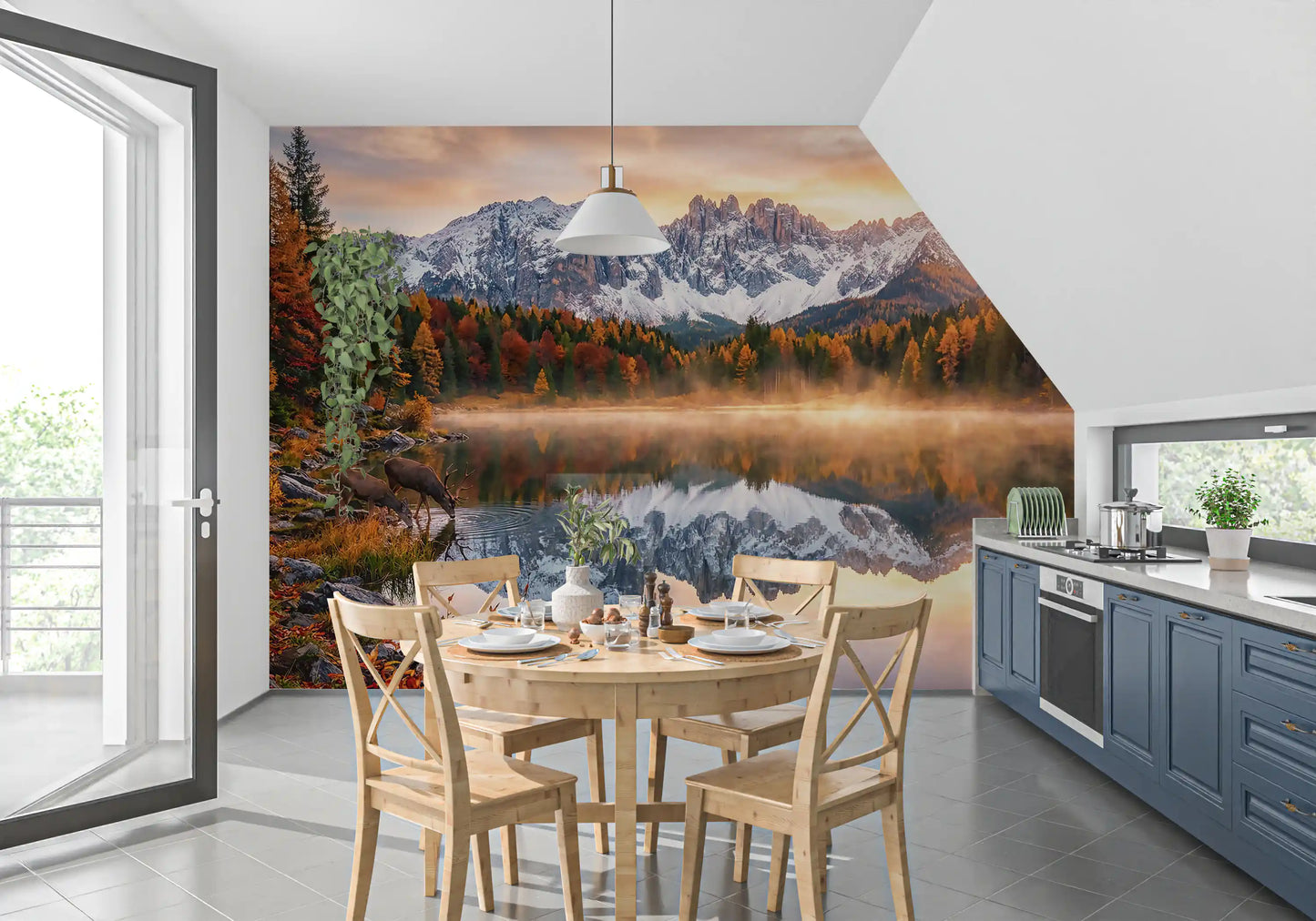 Alpine Autumn Serenity Wall Mural