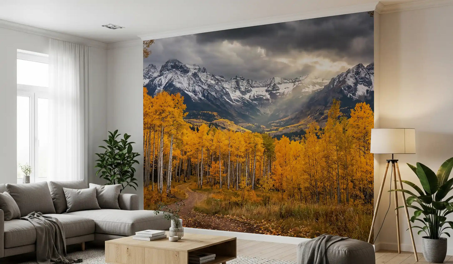 Golden Aspen Majesty Wall Mural