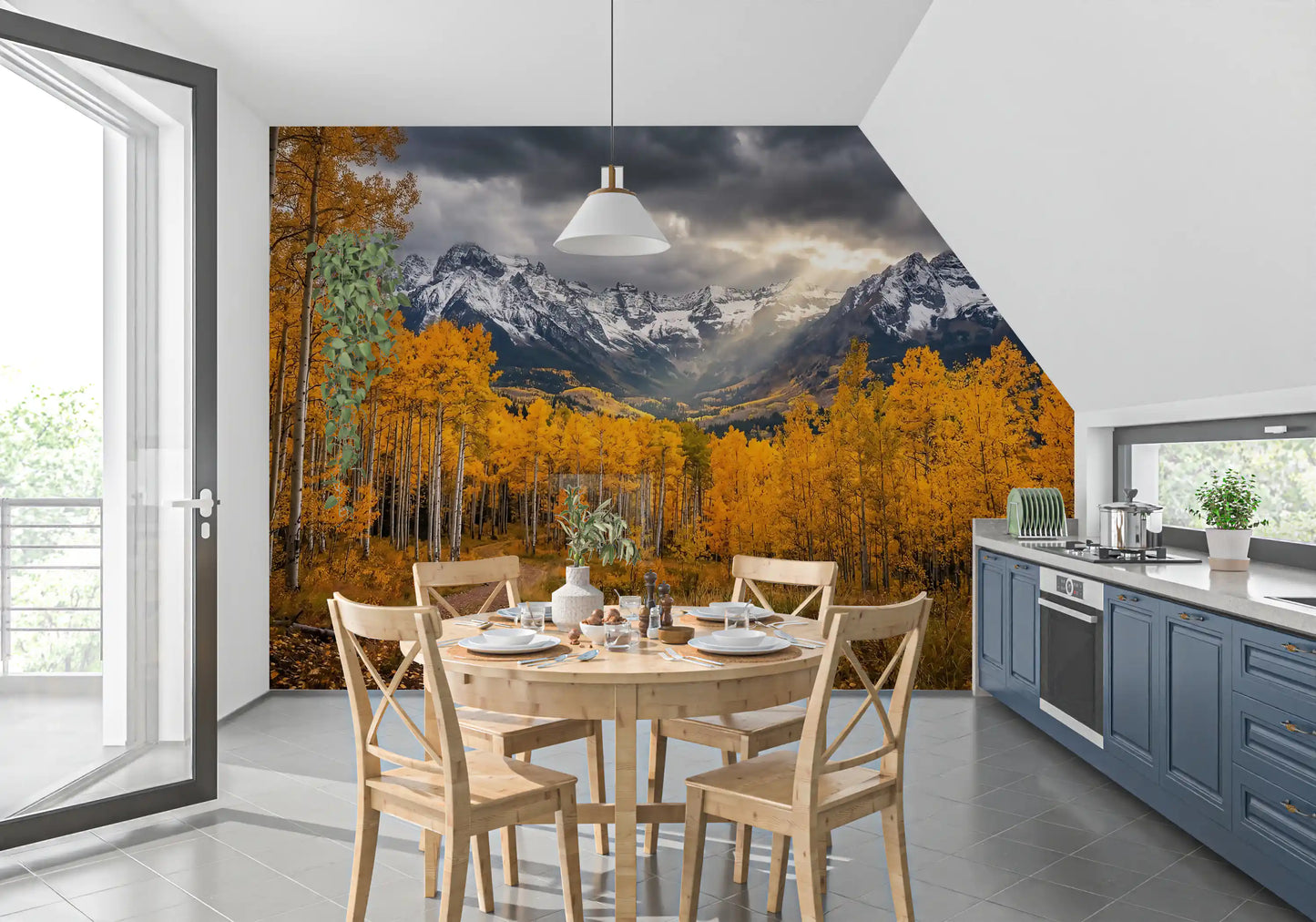 Golden Aspen Majesty Wall Mural