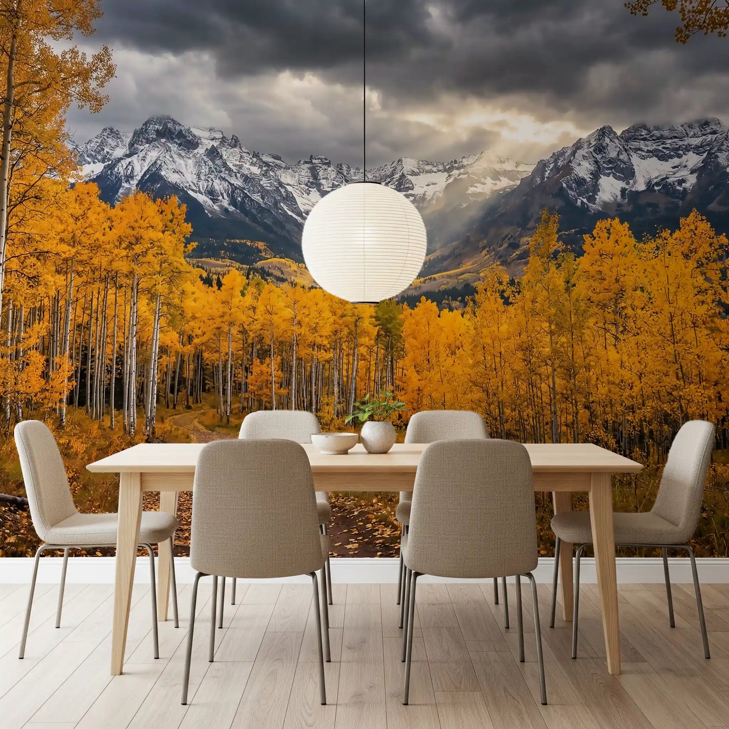 Golden Aspen Majesty Wall Mural