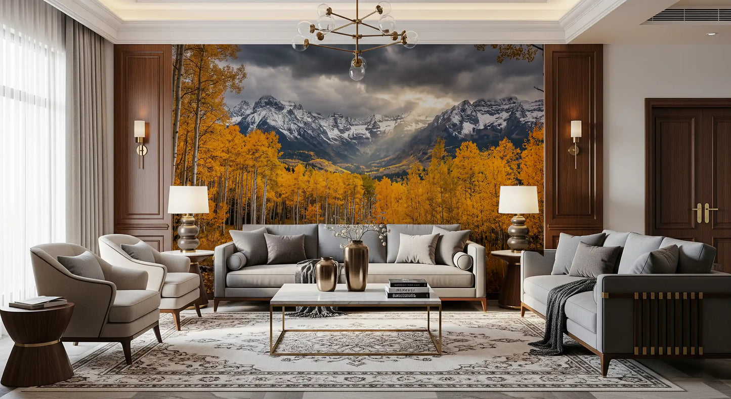 Golden Aspen Majesty Wall Mural