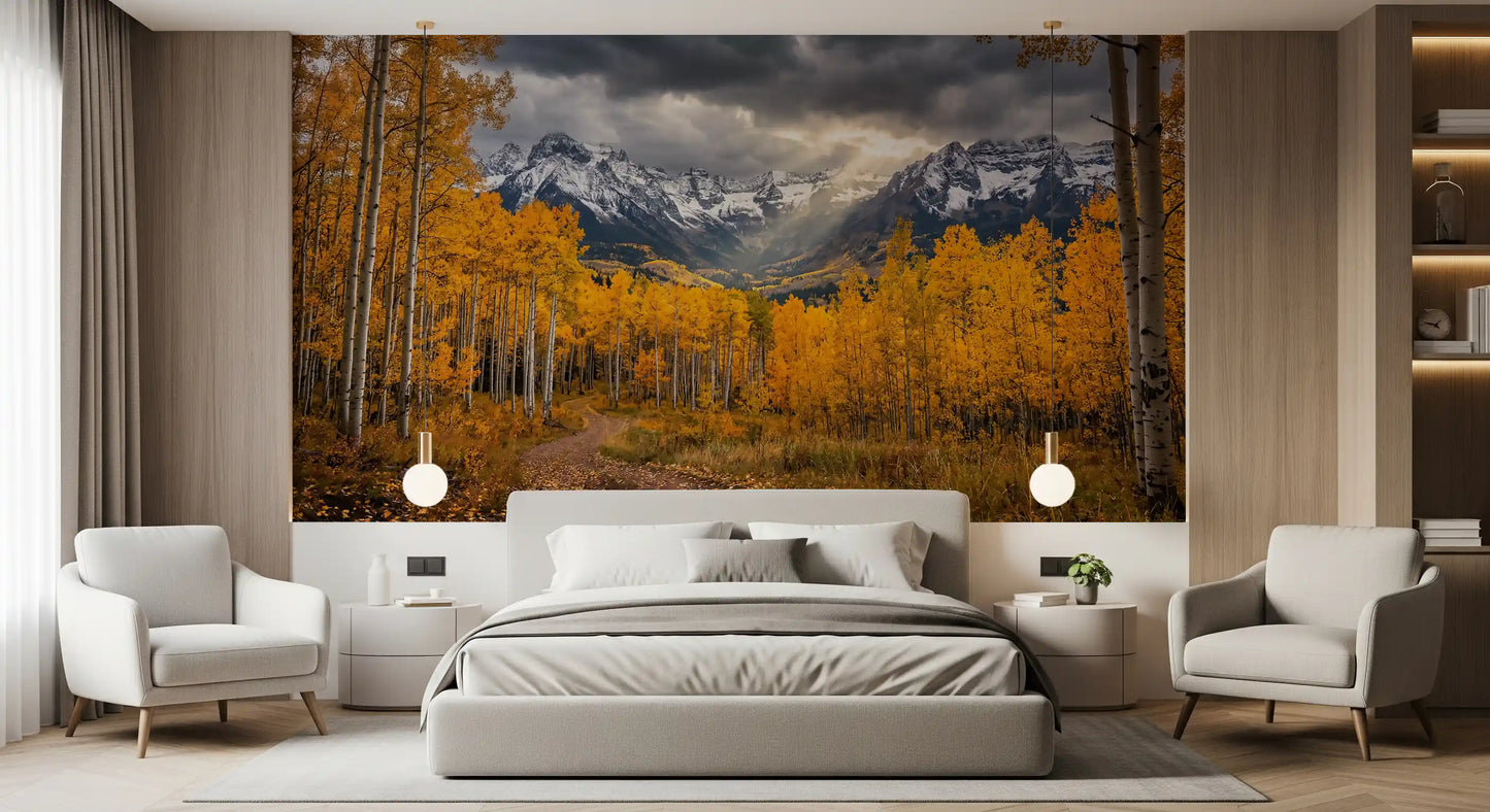 Golden Aspen Majesty Wall Mural