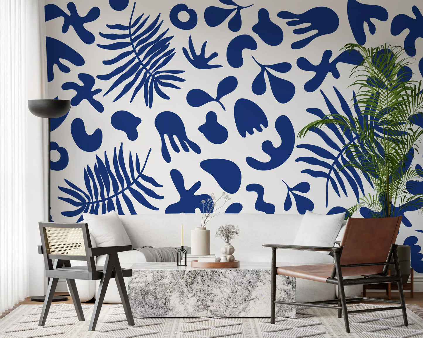 Jardín recortado azul veggmaleri