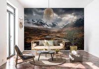 Hallway featuring Highlands Dramatic Embrace wall mural valley landscape