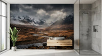 Highlands Dramatic Embrace wall mural featuring natural terrain contrast