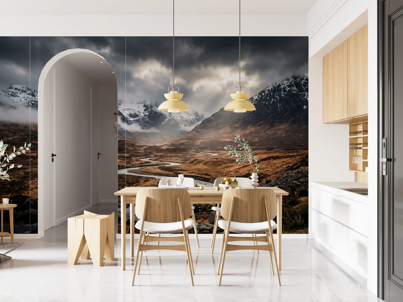 Fresque Murale Étreinte Dramatique des Highlands