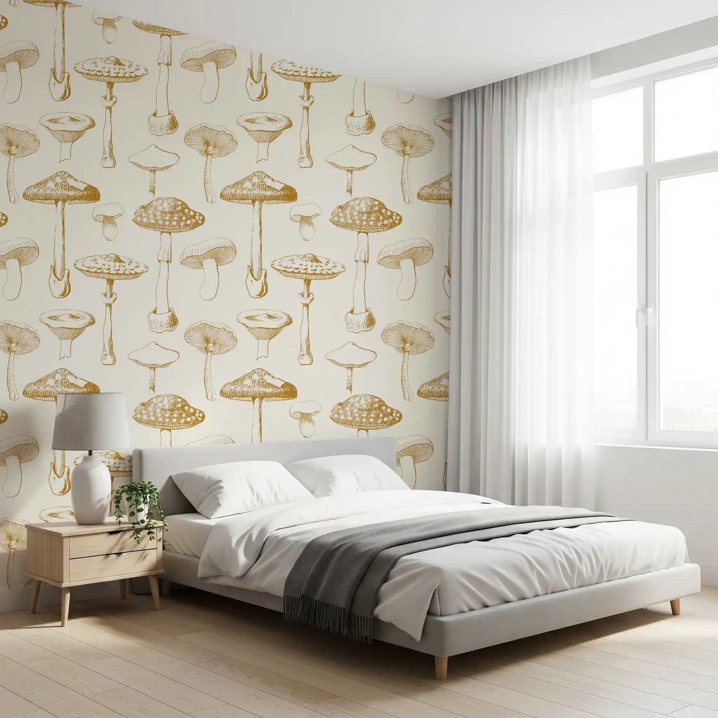 Cuaderno de bocetos de hongos dorados Wallpaper⁠