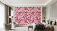 Monochrome nature pattern on Botanical Flight wallpaper with layered blossoms