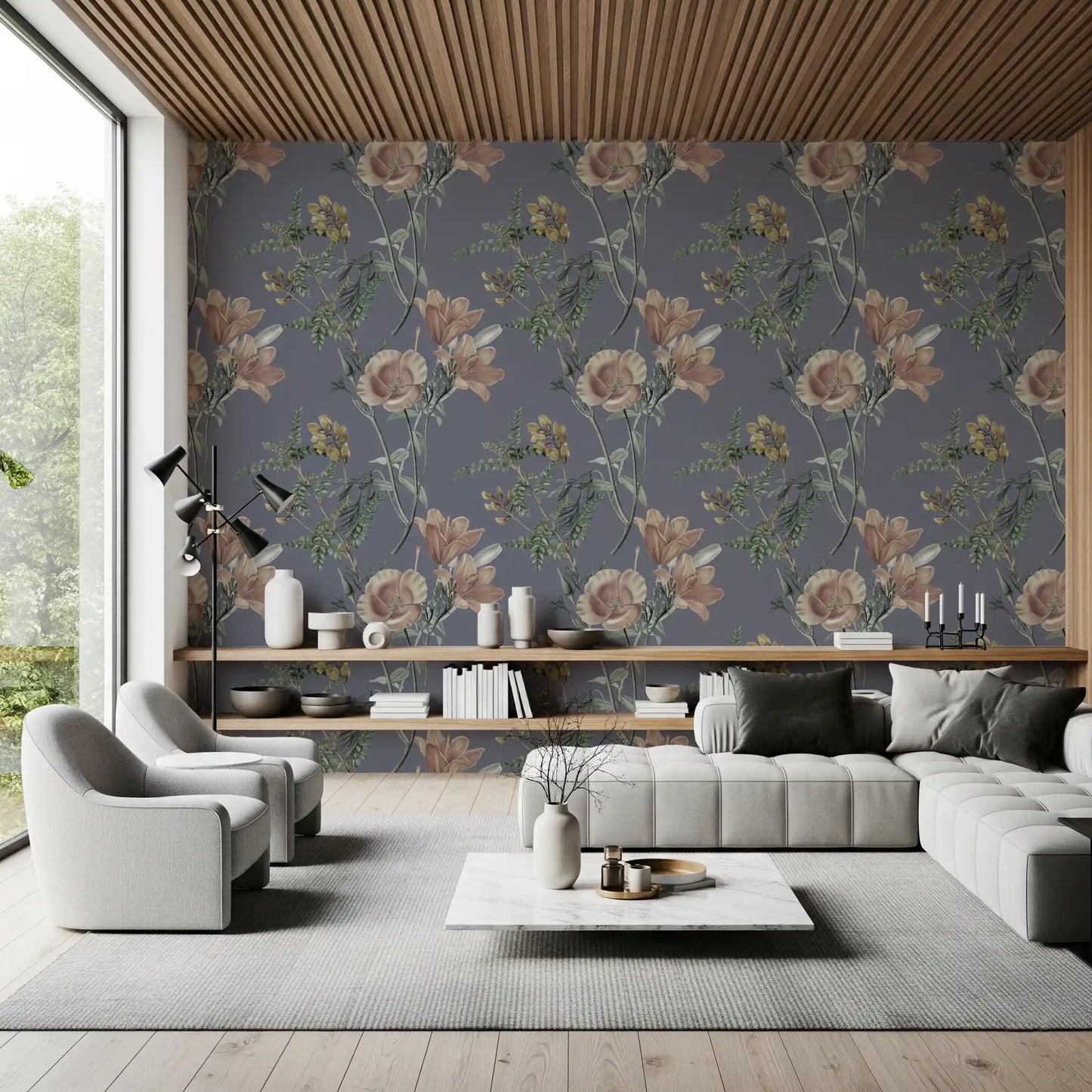 Vintage botanische Serenidad Tapete