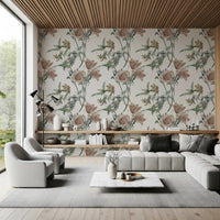 Papel de Parede Floración de Jardín Tradicional