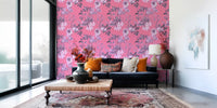 Garden Prints wallpaper adds fuchsia floral sketches to hallway styling