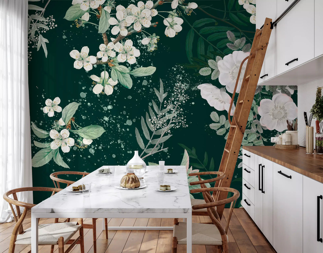 Élégance de la floraison de la forêt Papier peint mural