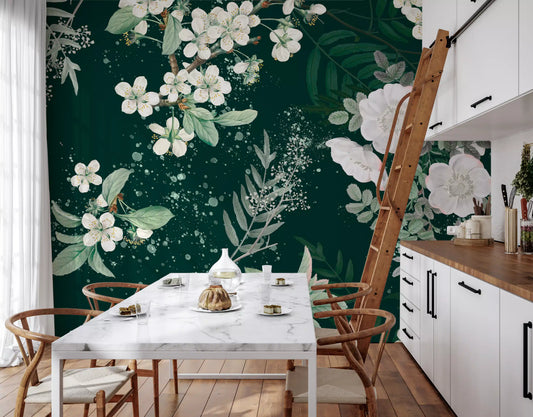 Elegancia de la floración del bosque Wall Mural