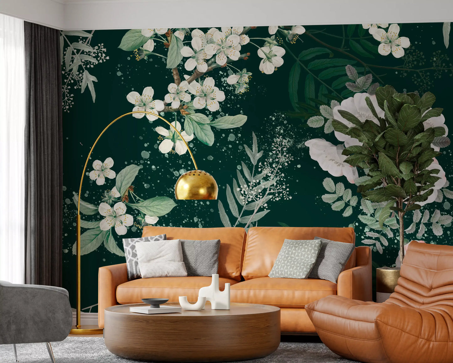 Élégance de la floraison de la forêt Papier peint mural