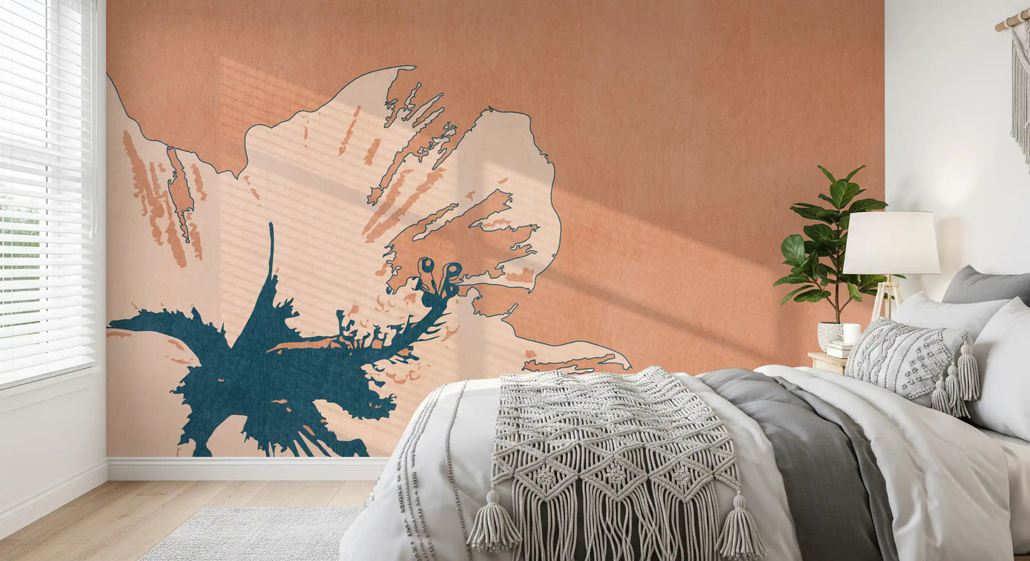 Fresque murale Flor de tinta tropical