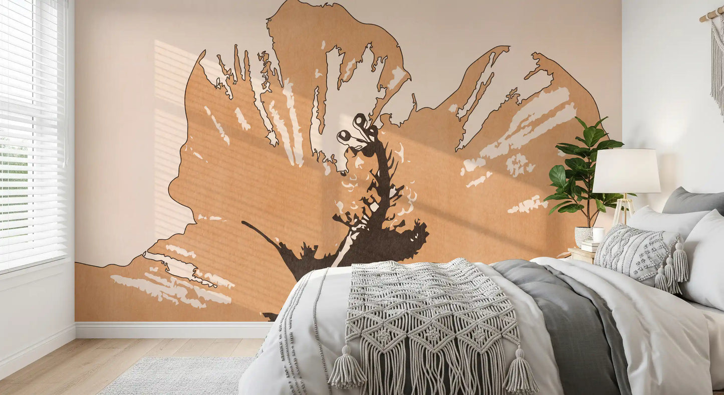 Silueta de Terra Bloom Papier Peint Mural