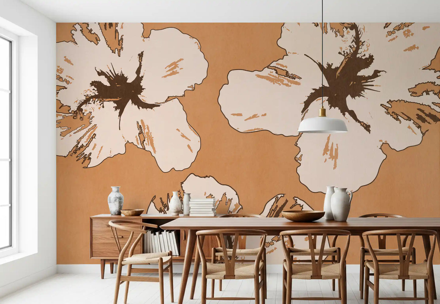 Varm blanding af hibiscus vægmaleri