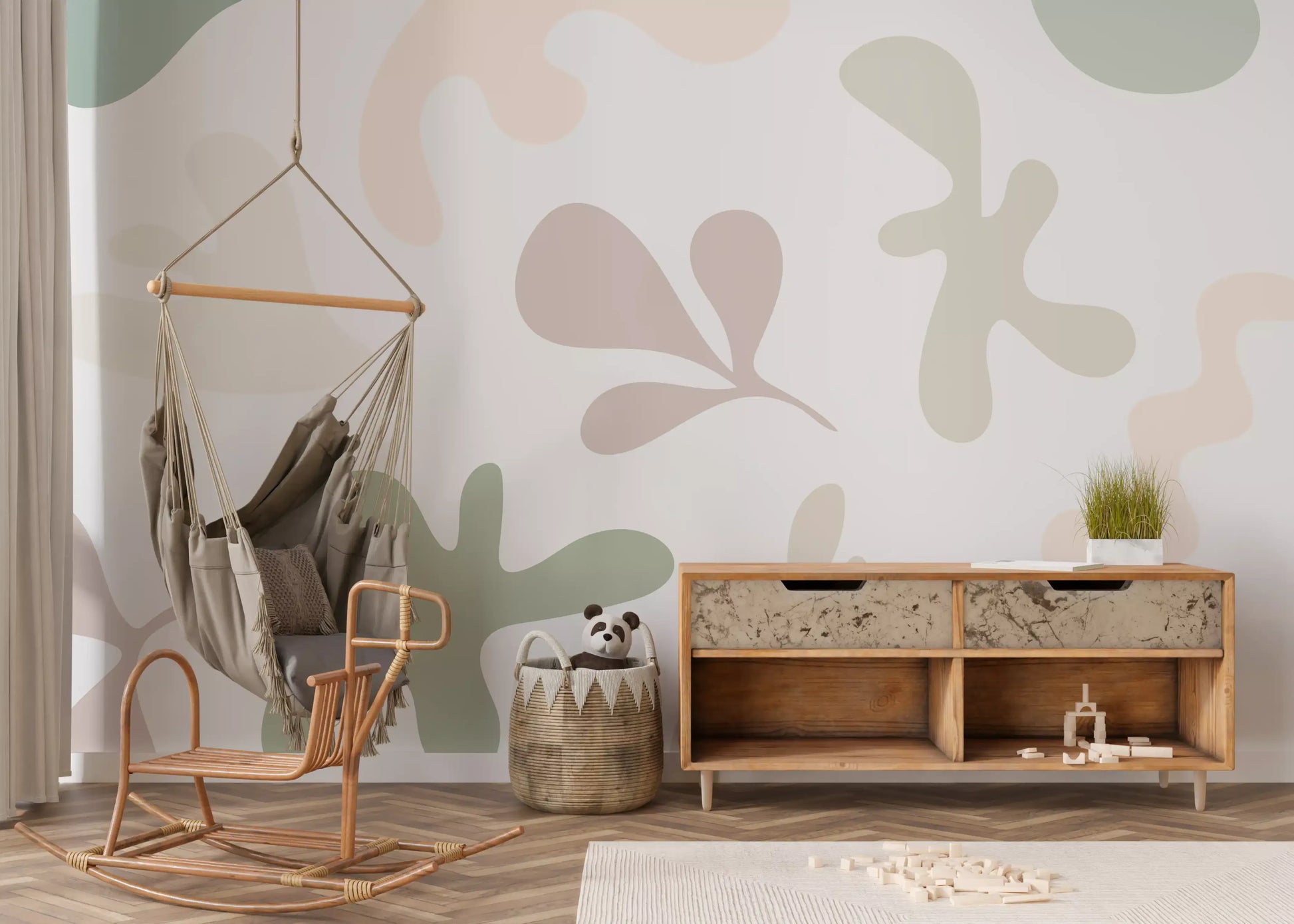 Minimal pastel wall mural Soft Abstract Serenity tones