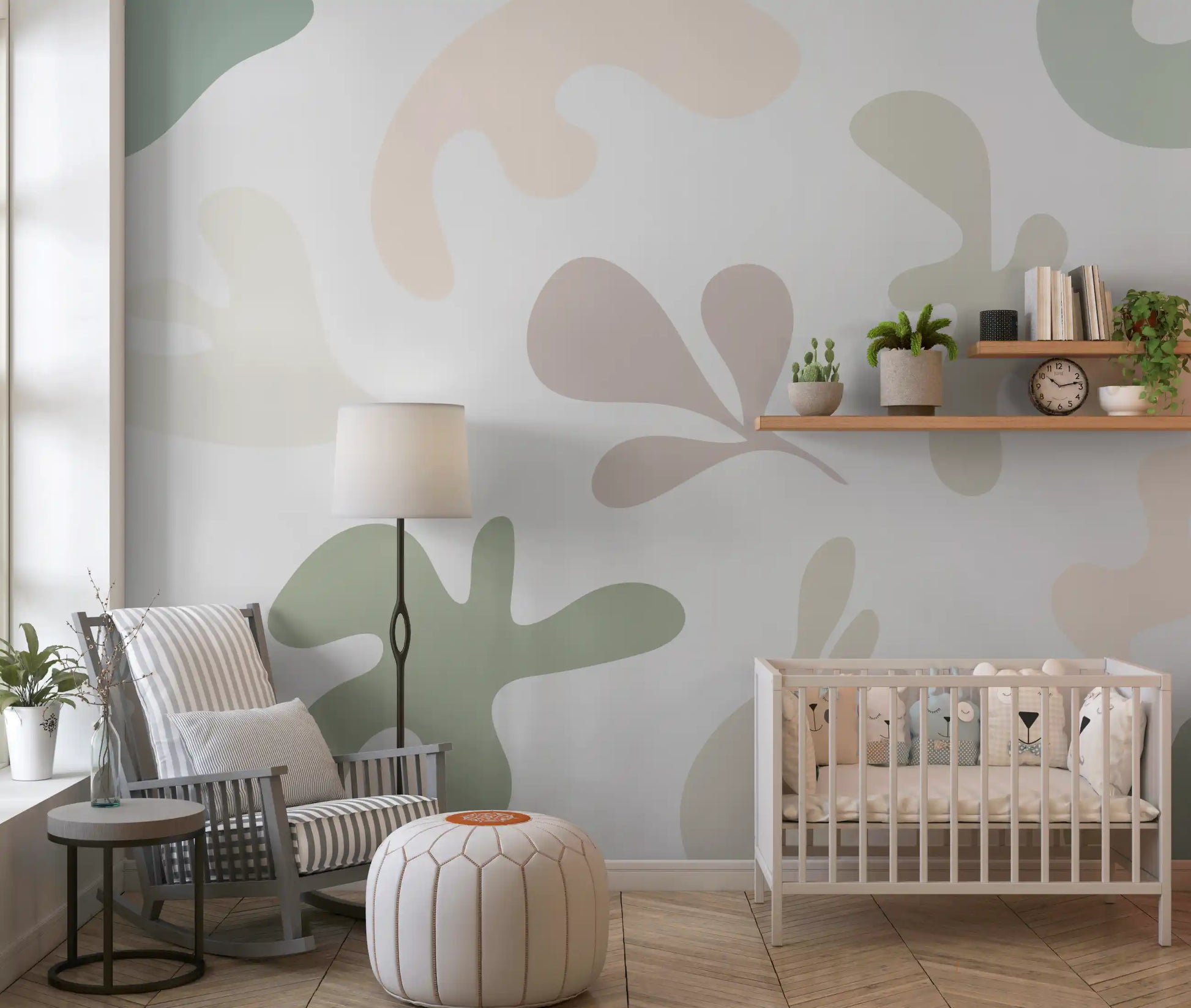 Soft Abstract Serenity wall mural with soft color layout