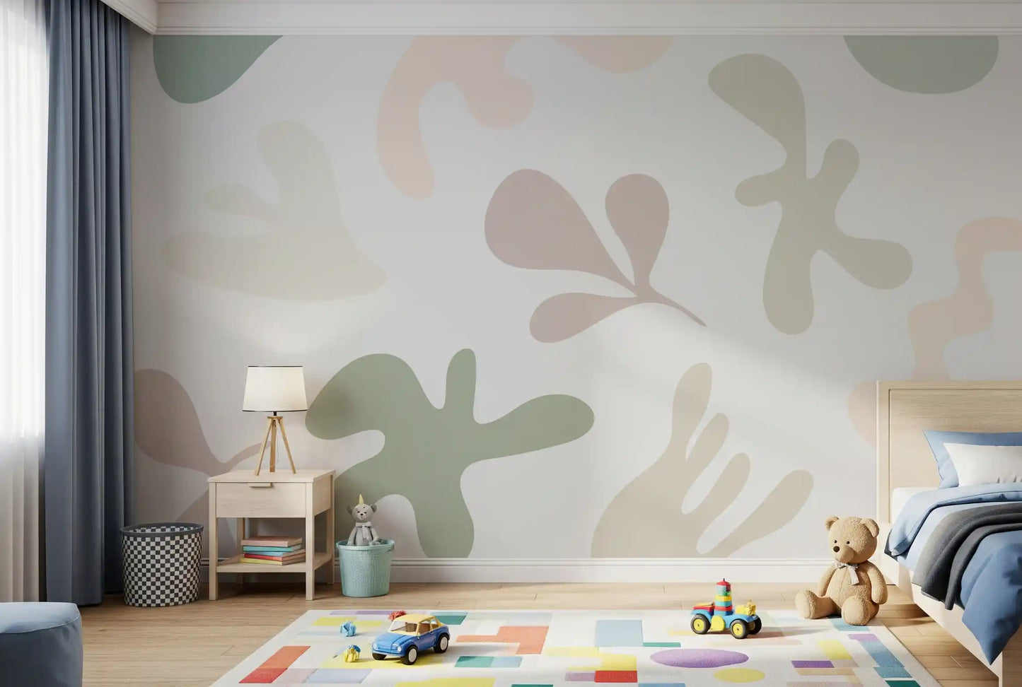 Hallway with Soft Abstract Serenity wall mural abstract forms