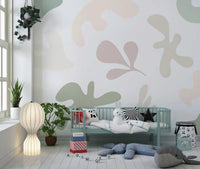 Soft Abstract Serenity mural showing organic shape pattern