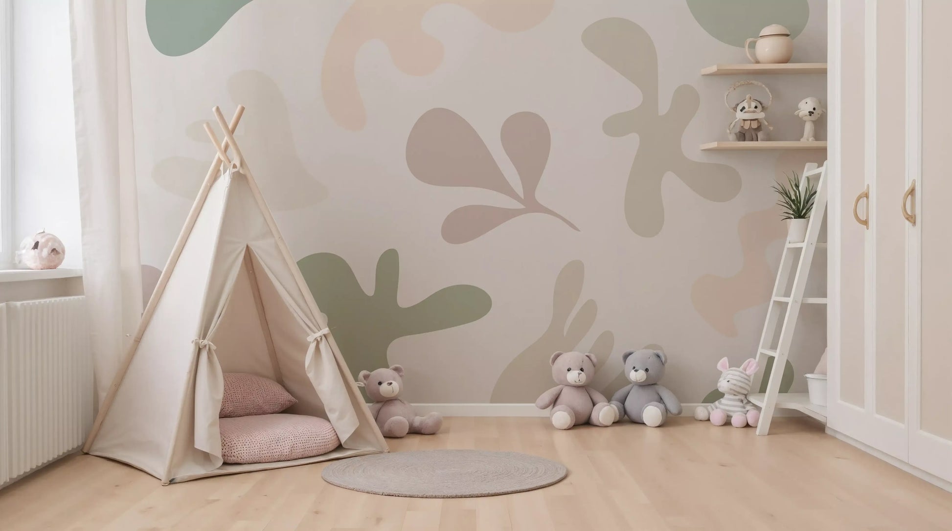 Kids room wall Soft Abstract Serenity mural modern design