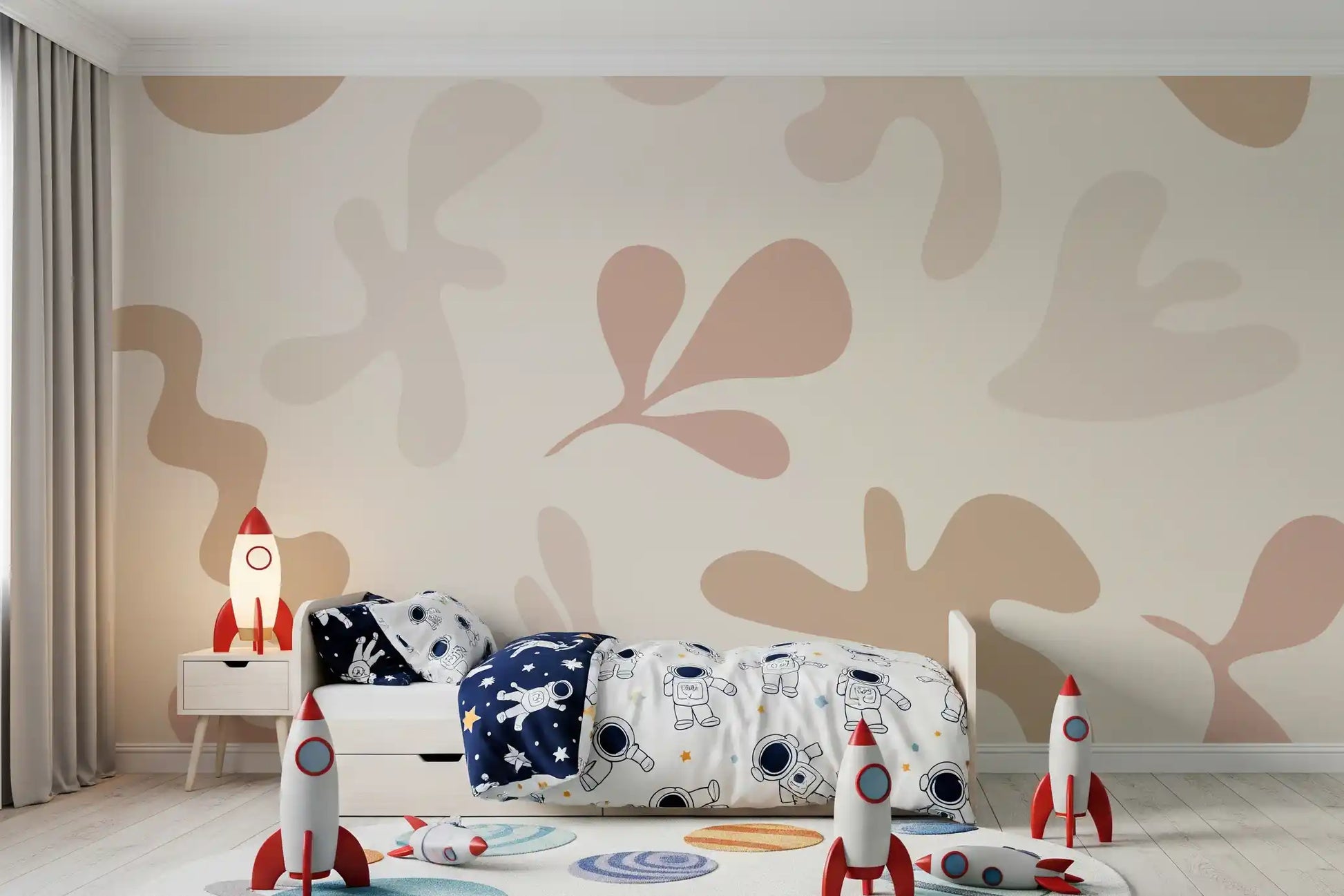 Kids room with Organic Flow wall mural organic shape layout