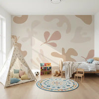 Modern neutral wall mural Organic Flow curved pattern