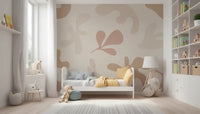 Organic Flow wall mural with layered muted shapes