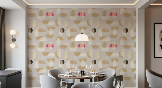 Dining room Abstract Whispering Shapes wall mural pattern design