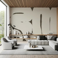 Hallway with Silenced Current wall mural flowing shapes