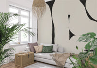 Abstract Flow Neutral Curves wall mural layered neutral tones