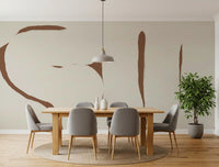 Dining room styled Organic Embrace mural soft neutral design